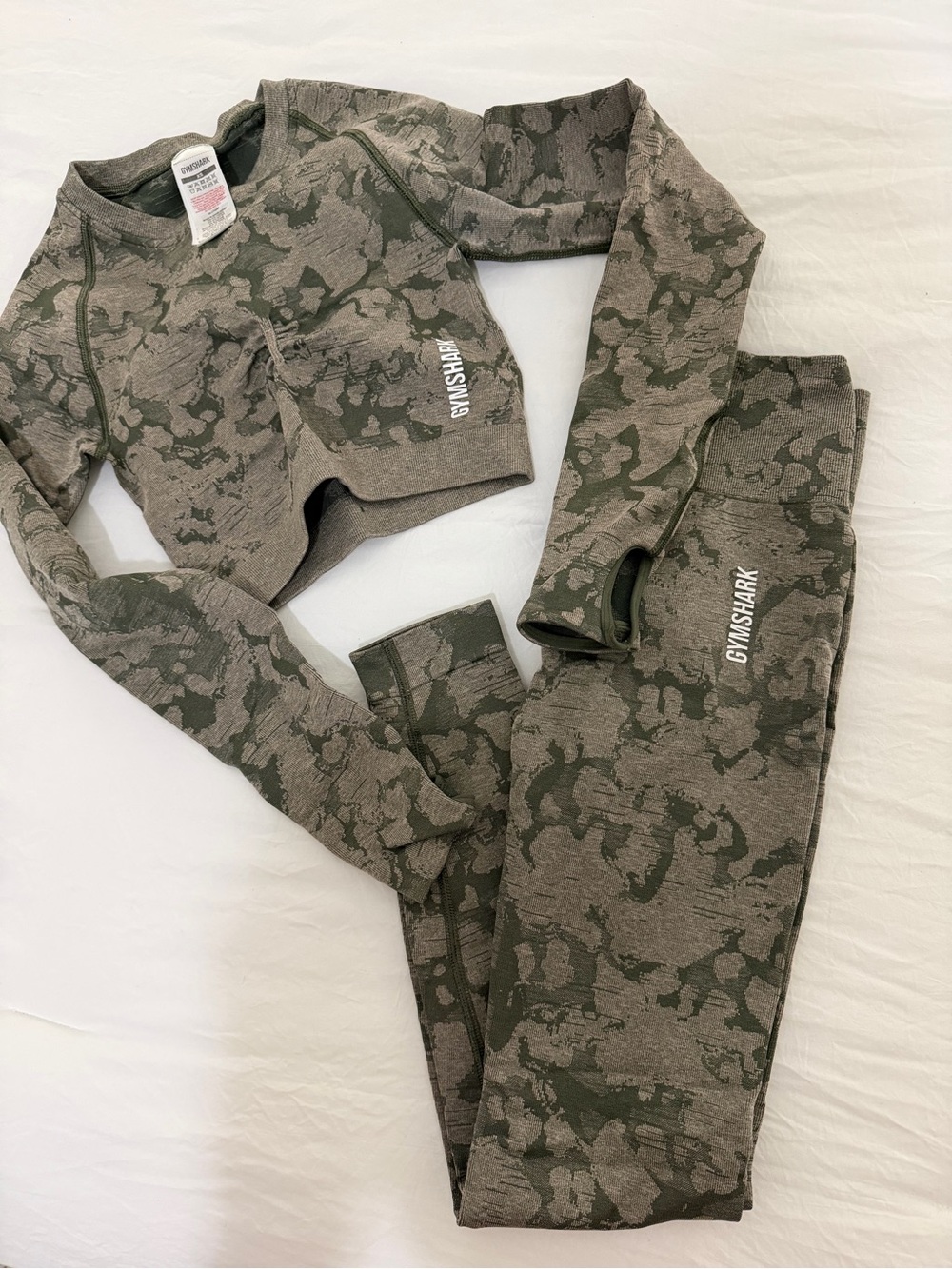 Gymshark Olive Camo Crewneck Sweatshirt - Green Tones